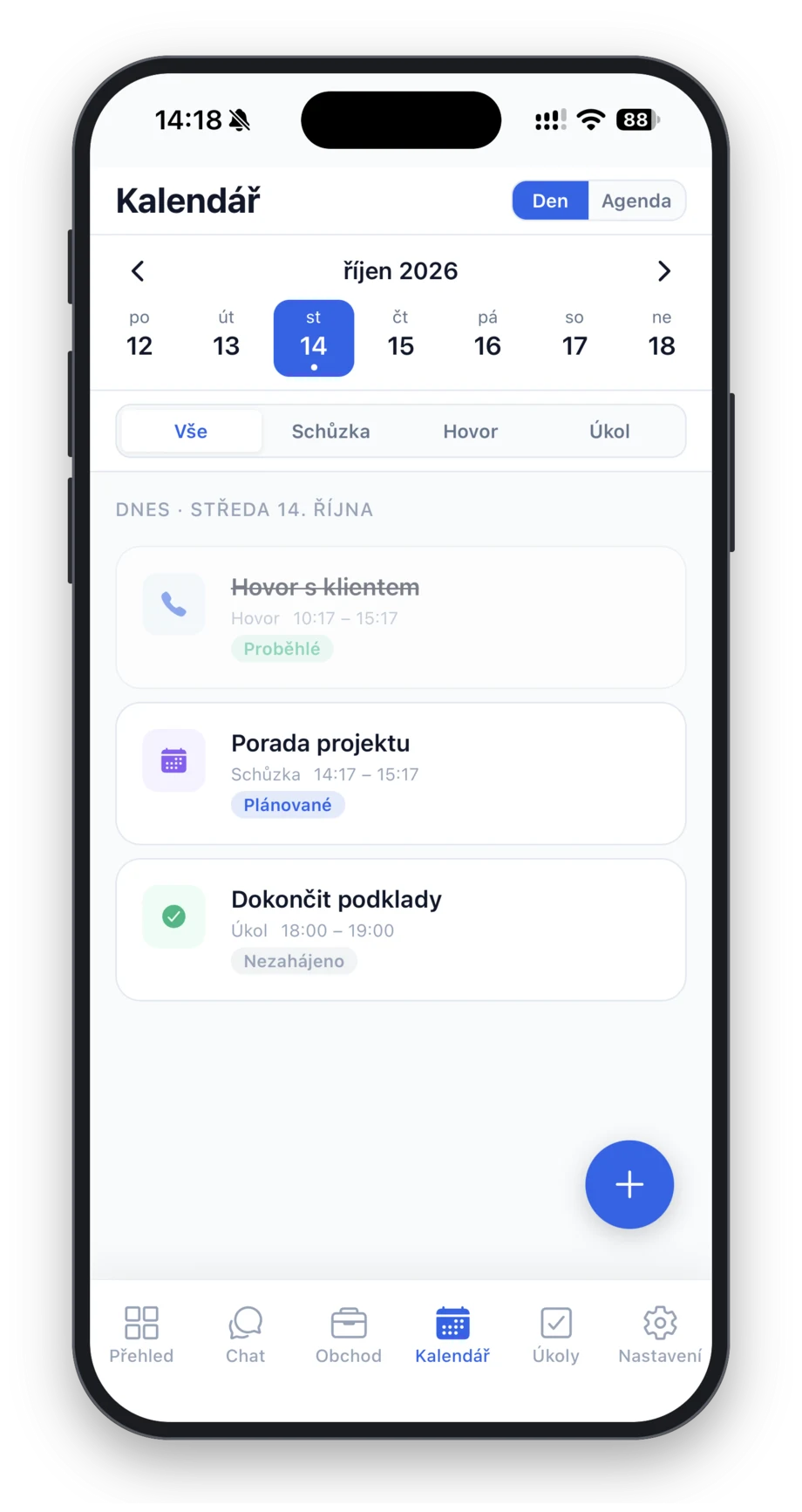 Kalendář v telefonu